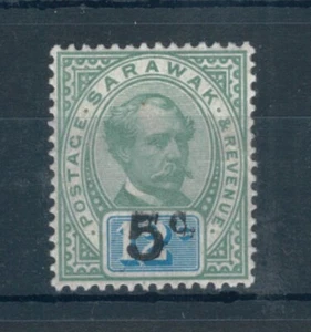 Sarawak 1891 5c auf 12c grün & blau Stempel. postfrisch. Sg 26. (Sg Zuschlag T9) - Bild 1 von 2