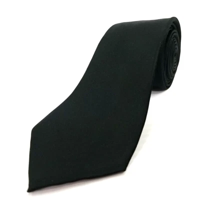 J Ferrar JF Luxury Narrow Tie Solid Black Formal Necktie 61" Long x 3" Wide - Image 1 of 4