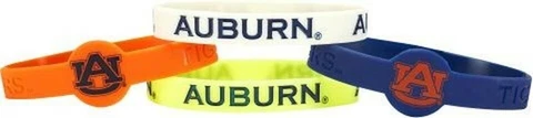 Auburn Tigers Silicone Bracelets 4 Pack Thin [NEW] NCAA Jewelry Bracelet Cover