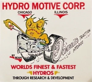 ADESIVO VRHTF VINTAGE STYLE NHRA "HYDRO MOTIVE CORP" WORLD FINEST HYDROS" 4" X 4" - Foto 1 di 1