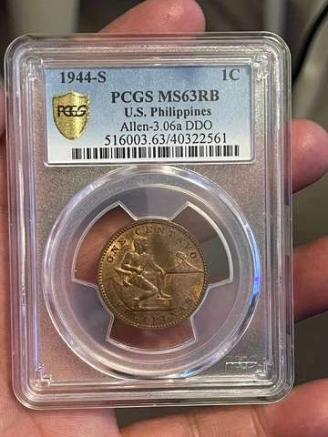 USA/Philippines 1944-S DDO 1 Centavo Coin #11 Cover