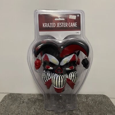 "Disfraz de bastón de bufón rascado de 6,5"" negro rojo disfraz de Halloween con disfraces". SIN CAÑA Foto 1 de 2