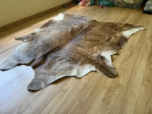 SUPERIOR HAIR ON SKIN cowhide RUG  BRINDLE - Picture 1 of 5