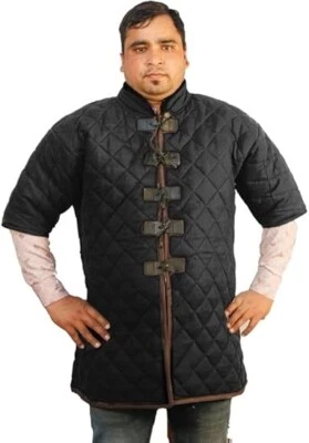 Chaqueta acolchada THE MEDIEVALS Gambeson gruesa acolchada media manga renacentista LG Foto 1 de 2