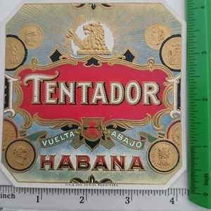 TENTADOR - ÄUSSERES ZIGARRENKISTENETIKETT - ORIGINAL - APRX 4 × 4 - Bild 1 von 1