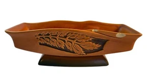 Vintage Roseville Pottery Brown Silhouette Planter Decor Leaf Design READ WEAR - Picture 1 of 13