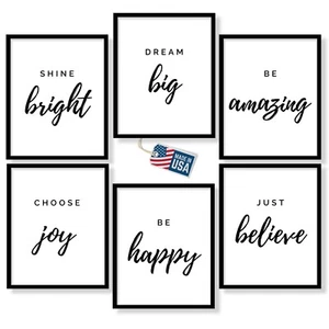 Inspirational Wall Art for Office - Unframed Motivational Posters Positive Vibe - Picture 1 of 6