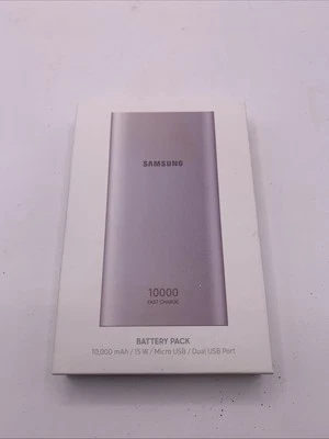 Batería Samsung 10.000 mAh 15W Micro USB Doble Puerto USB Carga Rápida Foto 1 de 3