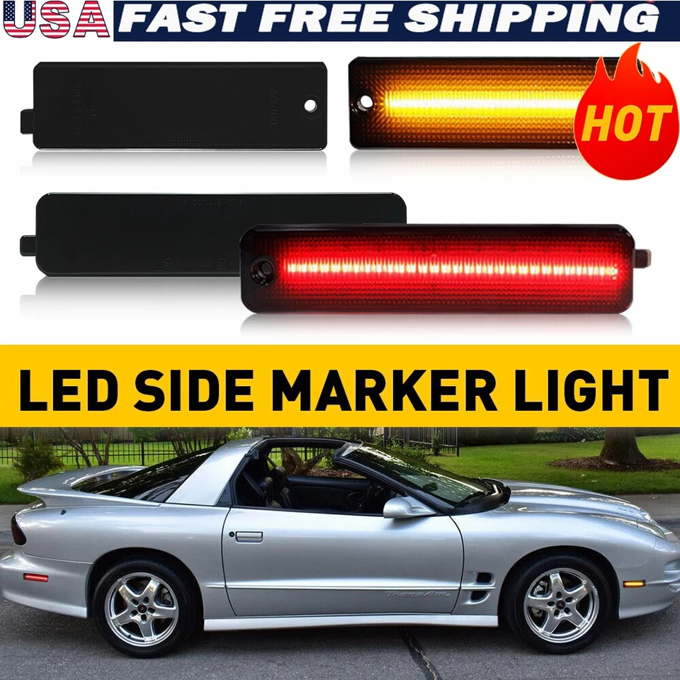 Lente de parachoques LED ahumada marcador trasero delantero para Pontiac y Firebird 1998-2002 Foto 1 de 4