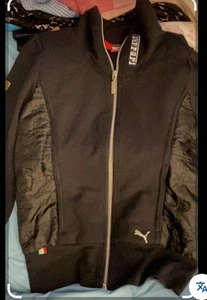 Puma Ferrari Collaboration Jacket Zip Up Quilted Stretch Black Size Small S - Picture 1 of 1