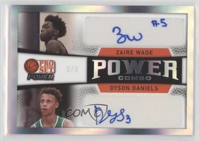 2021-22 Leaf Pro Set Power Combos Dual Zaire Wade Dyson Daniels #PC-12 Auto - Image 1 of 2