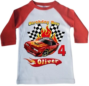Race car birthday shirt | Personalized Racing Car shirt | boys Shirt | Hot racin - Picture 1 of 3