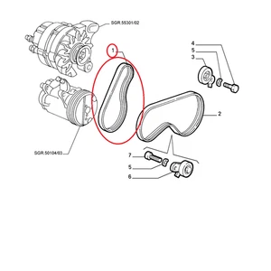 CINGHIA TRAPEZOIDALE FIAT CINQUECENTO - UNO ORIGINALE 7675213 - Foto 1 di 1