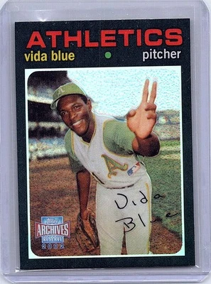 *Muy raro* 2002 Topps Archives Reserve Refractor #544 Vida Blue 57 de 100 Foto 1 de 2