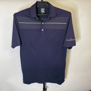Footjoy Golf FJ Blue White Striped Polo Shirt Size Large Men’s - Picture 1 of 3