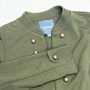 Mod Cloth Army Olive Green Military Blazer Jacket Womens Small Gold Buttons - Picture 1 of 14