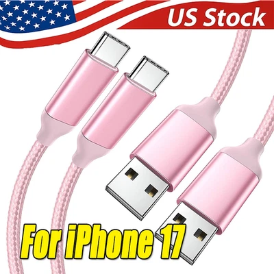 编织 USB 转 Type-C 快速充电数据 SYNC 充电器电缆线 3/6/10 英尺 批量 — 第 1/4 张图片