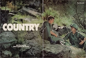 Ejército de Estados Unidos Vintage 2 Pg Impreso Anuncio Country Soldiers Escena Exterior 1976 - Imagen 1 de 1