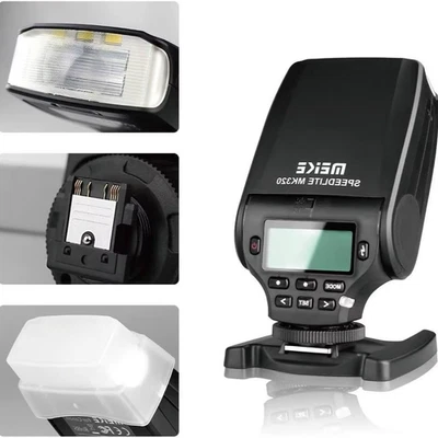 MEIKE MK320 TTL Mini Flash SpeedLite For Canon Nikon Sony Fuji Panasonic Olympus - Image 1 of 4