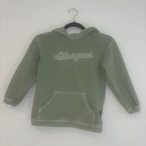 Life Is Good Sweatshirt Boys Girls Xs 4-7T Pullover Hoodie Green Cotton Cozy - Picture 1 of 8