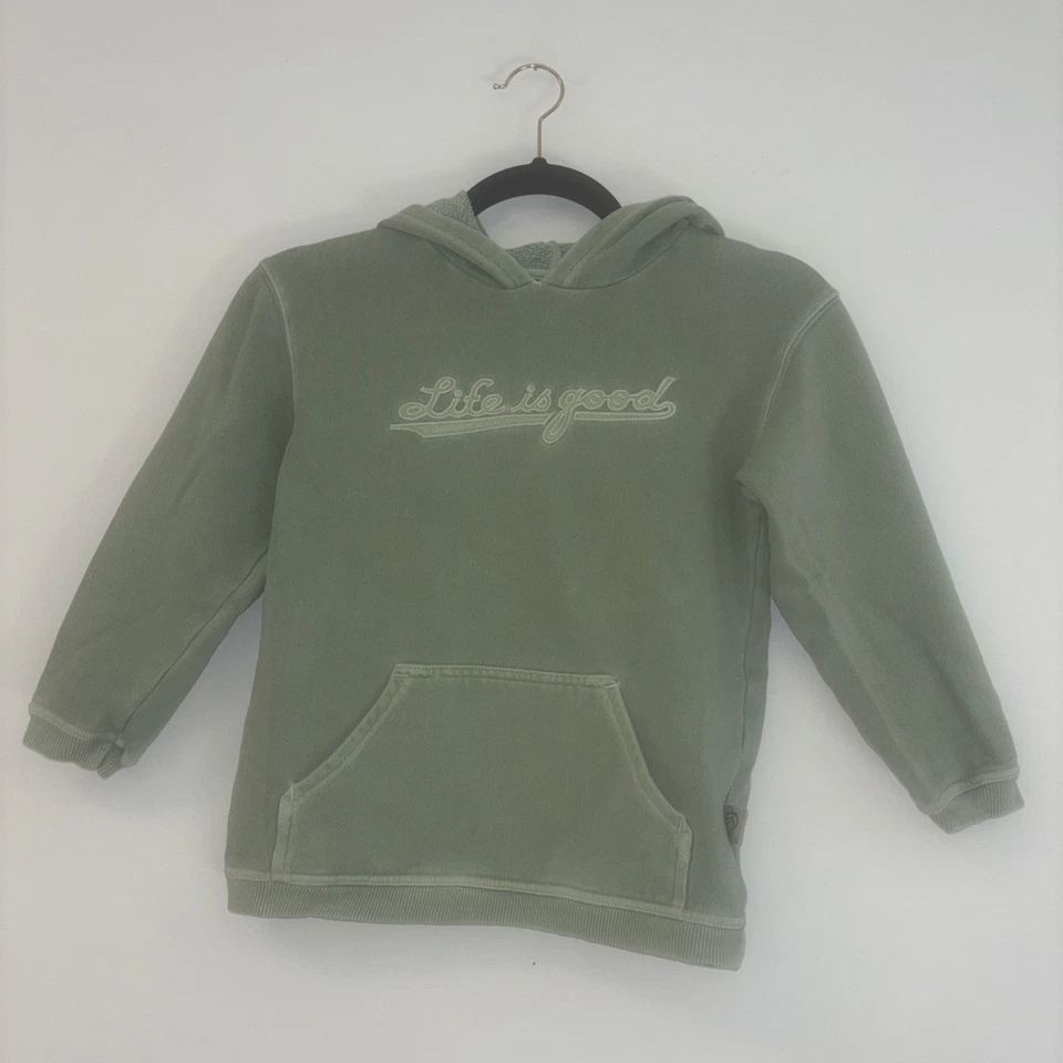 Life Is Good Sudadera Niños Niñas Xs 4-7T Pullover Sudadera con Capucha Verde Algodón Acogedor Foto 1 de 4