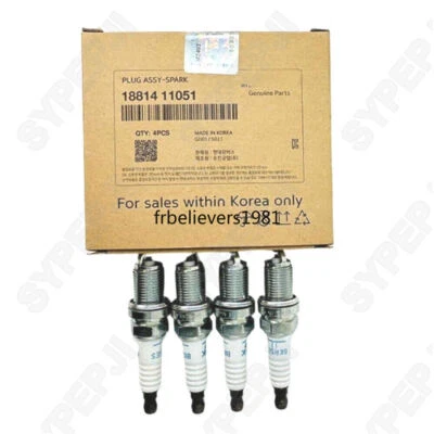 4 PIEZAS BUJÍAS para 93-11 HYUNDAI ACCENT ELANTRA SCOUPE TIBURON RIO 1881411051 Foto 1 de 4