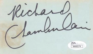 RICHARD CHAMBIERLAIN Signed 3x5 Index Card Actor/Dr. Kildare AA68274 - Picture 1 of 1