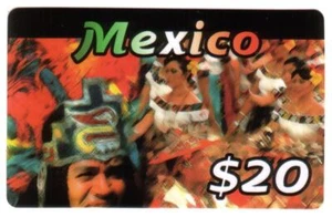 $20. Tarjeta de México con colorida escena de desfile nativo mexicano (Eng & Sp) tarjeta telefónica - Imagen 1 de 1