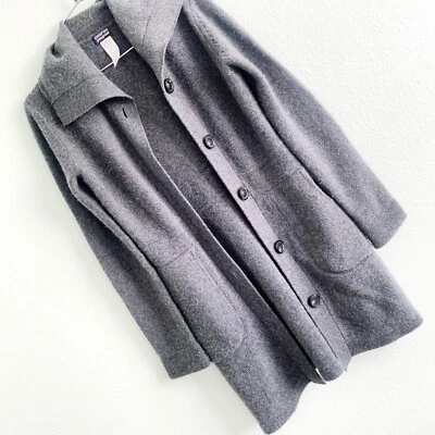 PATAGONIA 100% кашемир кардиган длинным рукавом серый вязаный свитер пальто XS карманы - Изображение 1 из 4