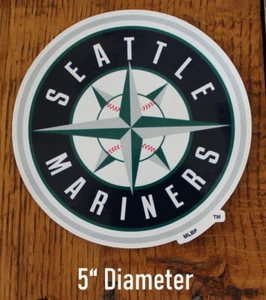 Seattle Mariners Baseball Decal Die Cut Static Cling Lic Color Sticker Made USA - Picture 1 of 9