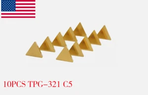 10PCS TPG-321 TIN CNC CARBIDE INSERTS-golden TPGN160304 Lathe turning inserts - Picture 1 of 2