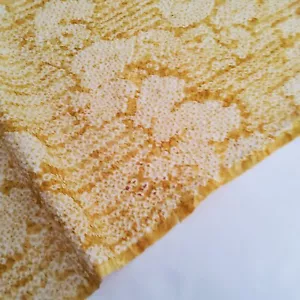 Yellow Tree #B 13,5x62 lang Vintage Shibori gefärbt Seide Kimono Stoff SE41 - Bild 1 von 10