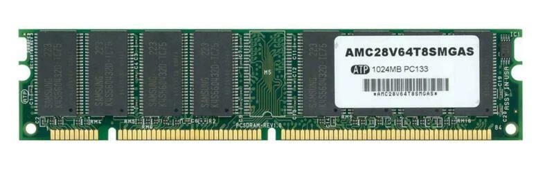 AMC28V64T8SMGAS ATP 1GB PC133 133MHz non-ECC Unbuffered CL3 168-Pin DIMM Memory - Image 1 of 1