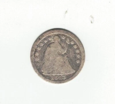1843 - Liberty Seated Half Dime - Less than 1.2 Million minted!! - Image 1 of 2