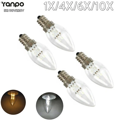 1X 10X E12 LED Candle Light Bulbs 110V 220V Small Screw Lamp Table Desk Light RI - Image 1 of 4