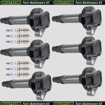 6 Pack Ignition Coil & Spark Plug For 2013-2017 Ford Flex 2011-2014 Edge F-150 - Image 1 of 4