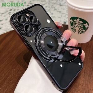 For iPhone 15 14 13 12 Pro Max Magnetic MagSafe Case Ring Stand Glass Lens Cover