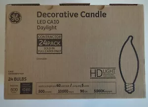 GE LED Candelabra 5W CA10 E12 500Lumens 24 Bulbs Daylight 5000k - Picture 1 of 3
