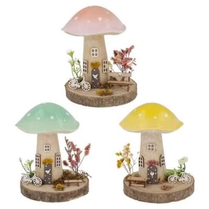 Shudehill Giftware Large Spring Folk Art Mushroom Cottage 345534 - Picture 1 of 4