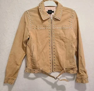 Stone Row x Georgia May Jagger Studded Belted Suede Jacket Womens Size XS - Picture 1 of 18
