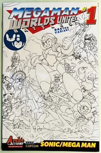 MEGA MAN WORLDS UNITE BATTLES #1B-VS COMIC BOOK August 2015 First Ed Bagged NM - Picture 1 of 3