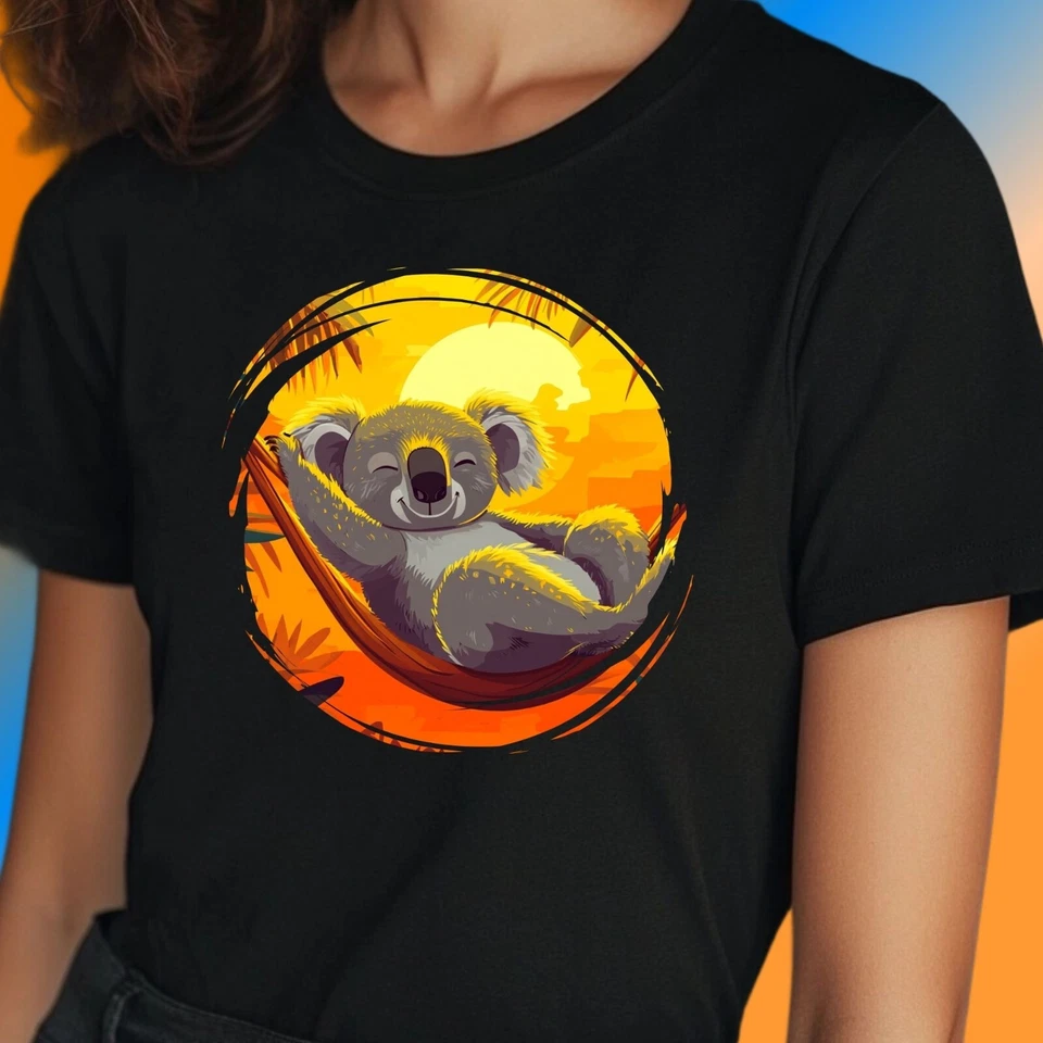Frauen T-Shirt Entspannter Koala Motiv Baumwolle Größe S bis 3XL - Bild 1 von 1
