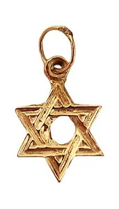 Jewish 14k Gold Tiny Star of David Jewish Star Pendant 0.18g - 10 mm x 15 mm #18 - Picture 1 of 1