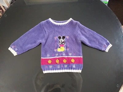 Vintage 90s Girls Sweater Toddler Size 3T Mickey & Co Pink Mickey Mouse CUTE - Image 1 of 4