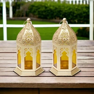 6"Royal Metal Hanging Lantern Tea Light Candle Holder Home Decor Christmas Gift - Picture 1 of 4