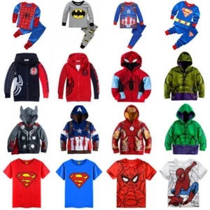 Kinder Jungen Mädchen Superhelden Zipper Hoodie /T-Shirt/Schlafanzug Kleidung - Bild 1 von 34