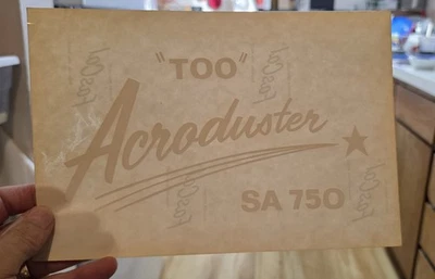 Calcomanía de catálogo de piezas originales de aviones experimentales construidos en casa ACRODUSTER TOO SA750 Foto 1 de 4