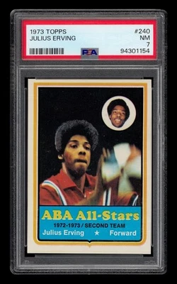 1973 Topps #240 Julius Erving PSA 7 NM HOF - Image 1 of 2