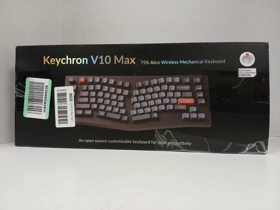 Keychron V10 Max 75% Alice Wireless Mechanical Keyboard, Black - Image 1 of 4