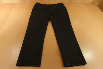 Pantalones de mezclilla Lands End para mujer 18 W negros elásticos cómodos tiro medio pierna recta Foto 1 de 4